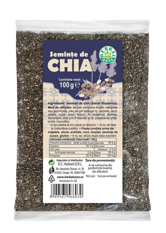5999561566030 Chia 100 g - HerbalSana