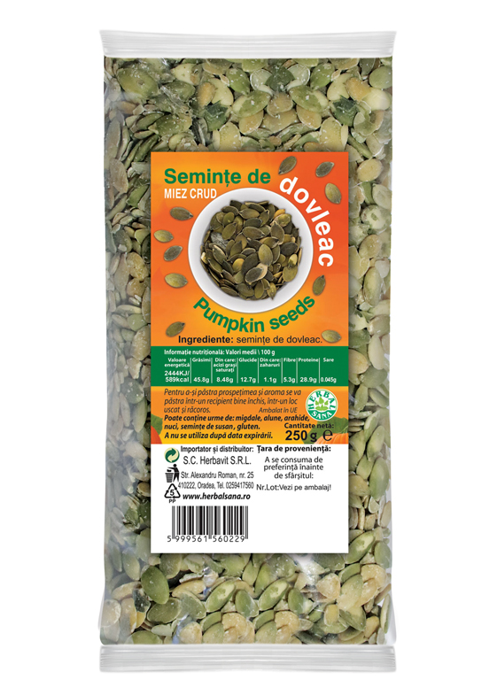5999561560229 Dovleac seminte 250 g - HerbalSana