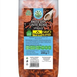 Paste din linte roșie, spirale, Vegan, fără gluten - 200g