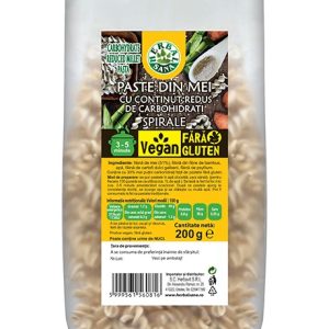 Paste din mei cu conținut redus de carbohidrați, spirale, Vegan, fără gluten - 200g