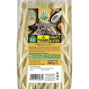 Paste din mei, tăiței lați, Vegan, fără gluten - 200g