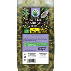 Paste din mazăre verde, spirale, Vegan, fără gluten - 200g