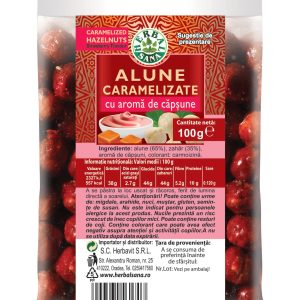 Alune caramelizate cu aroma de capsune - 100g