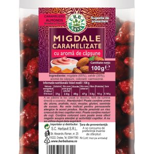 Migdale caramelizate cu aromă de căpșune - 100g